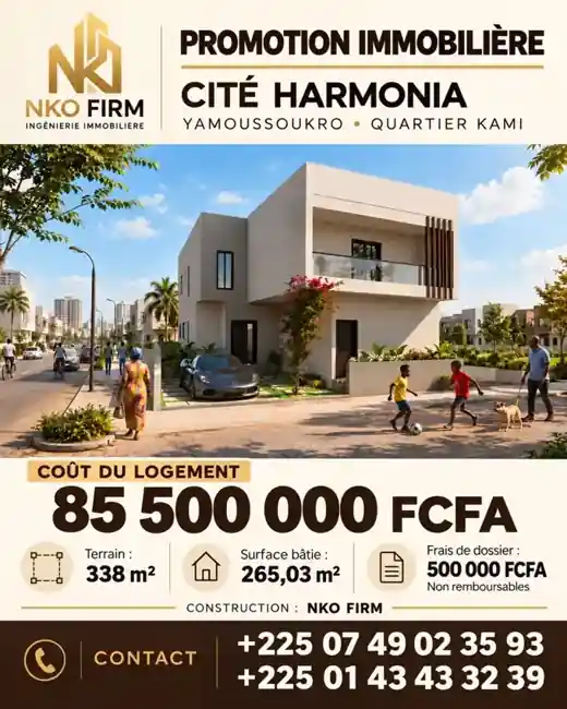 Affiche promotionnelle Cité Harmonia à Yamoussoukro Kami